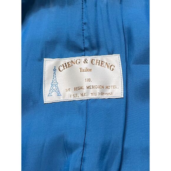 Cheng & Cheng Tailor Blue Suede Suit Dress Custom Design RARE! EUC! - Picture 10 of 11